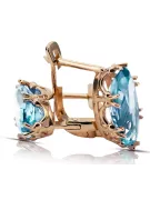 Vintage style Earrings Aquamarine Original Vintage 14K Rose Gold vec021r